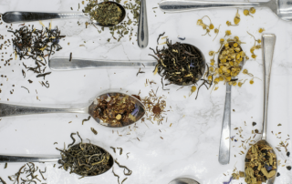selection of loose leaf organic herbal teas